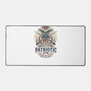 Patriotic Battle Shield 1776 Military Inspired Sym Desk Mat
