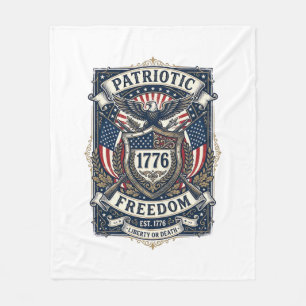 Patriotic Battle Shield 1776 Military Inspired Sym Fleece Blanket
