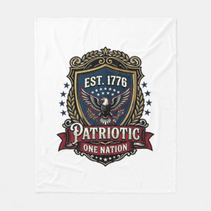 Patriotic Battle Shield 1776 Military Inspired Sym Fleece Blanket