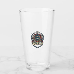Patriotic Battle Shield 1776 Military Inspired Sym Glass