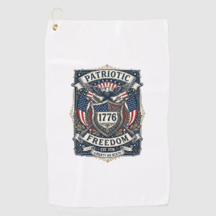 Patriotic Battle Shield 1776 Military Inspired Sym Golf Towel