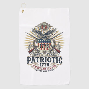 Patriotic Battle Shield 1776 Military Inspired Sym Golf Towel