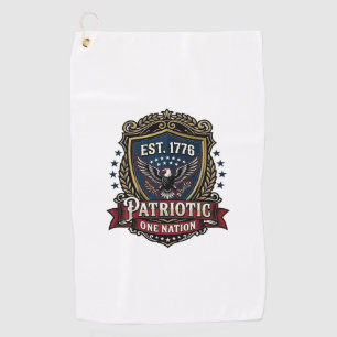 Patriotic Battle Shield 1776 Military Inspired Sym Golf Towel