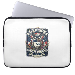 Patriotic Battle Shield 1776 Military Inspired Sym Laptop Sleeve