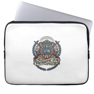 Patriotic Battle Shield 1776 Military Inspired Sym Laptop Sleeve