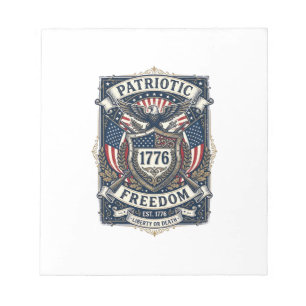 Patriotic Battle Shield 1776 Military Inspired Sym Notepad