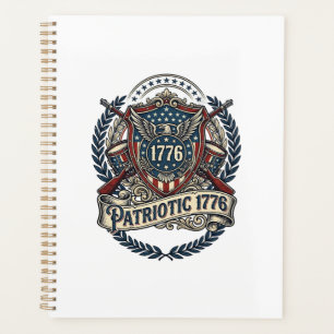 Patriotic Battle Shield 1776 Military Inspired Sym Planner