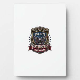 Patriotic Battle Shield 1776 Military Inspired Sym Plaque
