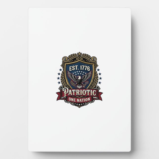 Patriotic Battle Shield 1776 Military Inspired Sym Plaque (Front)