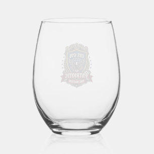 Patriotic Battle Shield 1776 Military Inspired Sym Stemless Wine Glass