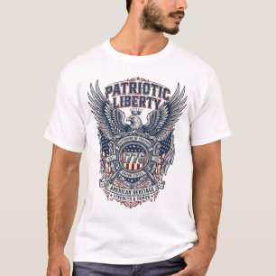 Patriotic Battle Shield 1776 Military Inspired Sym T-Shirt
