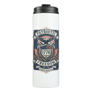 Patriotic Battle Shield 1776 Military Inspired Sym Thermal Tumbler