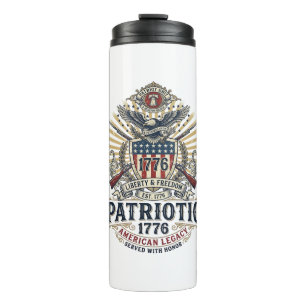Patriotic Battle Shield 1776 Military Inspired Sym Thermal Tumbler
