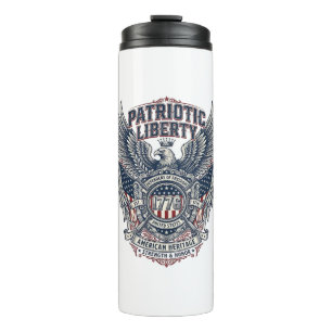 Patriotic Battle Shield 1776 Military Inspired Sym Thermal Tumbler