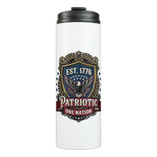 Patriotic Battle Shield 1776 Military Inspired Sym Thermal Tumbler