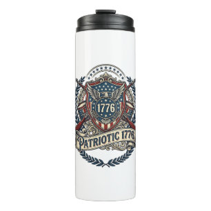 Patriotic Battle Shield 1776 Military Inspired Sym Thermal Tumbler