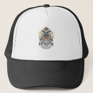 Patriotic Battle Shield 1776 Military Inspired Sym Trucker Hat