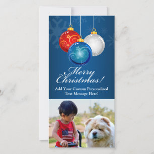 Patriotic Bauble Christmas Holiday Card