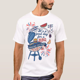 Patriotic BBQ 4th of July 2026 America 250th  T-Shirt