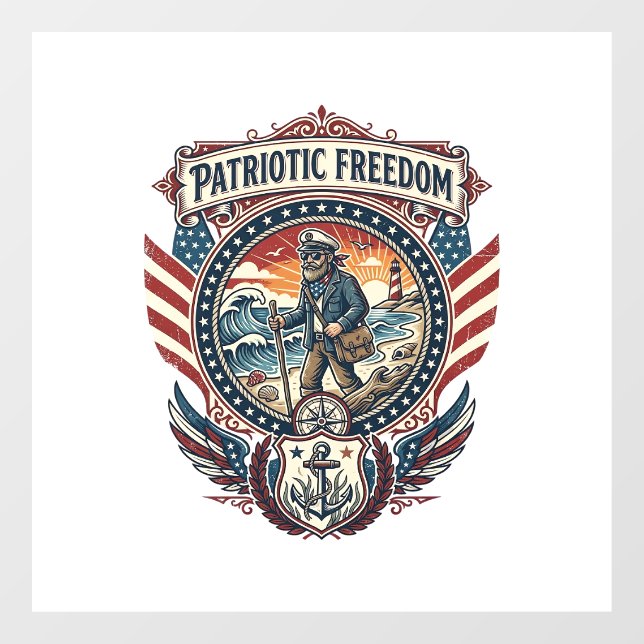 Patriotic Beachcomber Vector Graphic Tee_1 (Sheet)