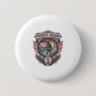 Patriotic Beachcomber Vector Graphic Tee_1 6 Cm Round Badge
