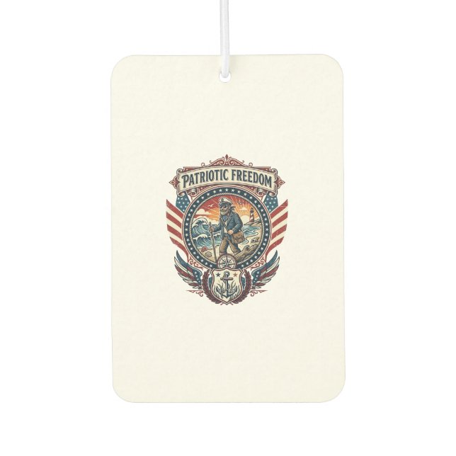 Patriotic Beachcomber Vector Graphic Tee_1 Car Air Freshener (Front)