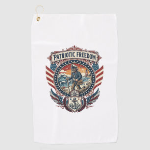 Patriotic Beachcomber Vector Graphic Tee_1 Golf Towel