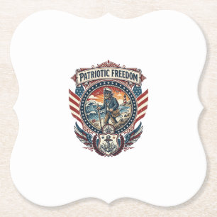 Patriotic Beachcomber Vector Graphic Tee_1 Paper Coaster