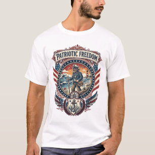 Patriotic Beachcomber Vector Graphic Tee_1 T-Shirt