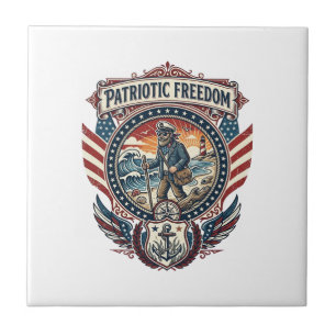 Patriotic Beachcomber Vector Graphic Tee_1 Tile