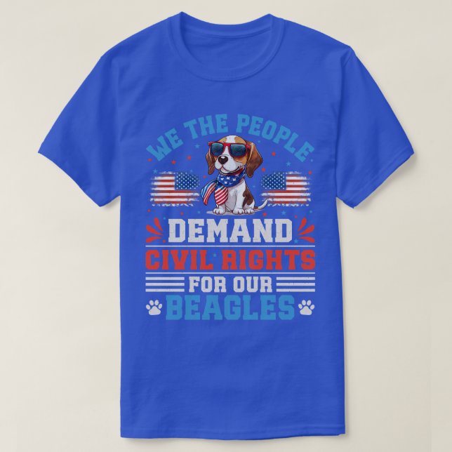 Patriotic Beagle Dog T-Shirt (Design Front)