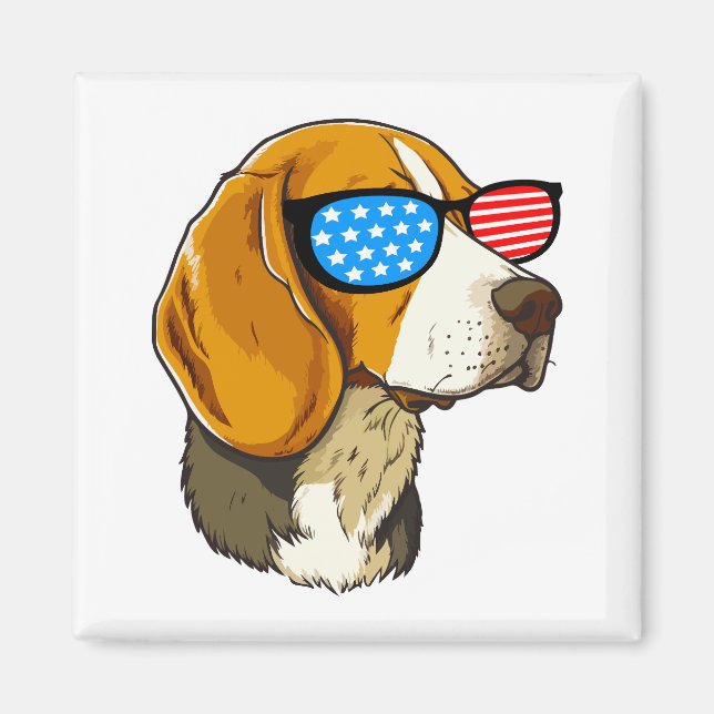Patriotic Beagle Magnet (Front)