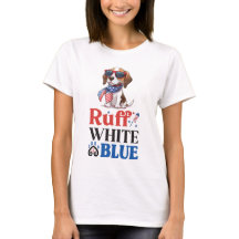 Patriotic Beagle Ruff White & Blue