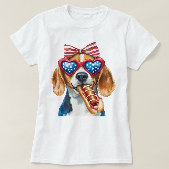 Patriotic Beagle T-Shirt (Design Front)