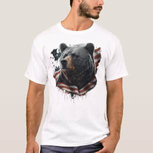 Patriotic Bear Cat Meow Shirt