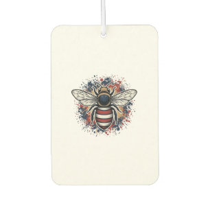 Patriotic Bee Vintage Engraving Vector Design_1 Car Air Freshener