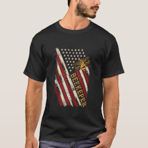 Patriotic Bee Whisperer 4th Of July Usa Flag Beek T-Shirt