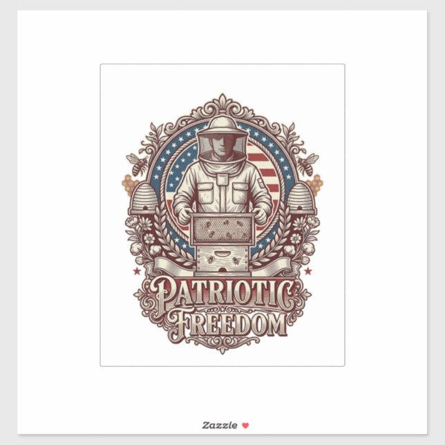 Patriotic Beekeeper Vector Graphic Tee (Sheet)