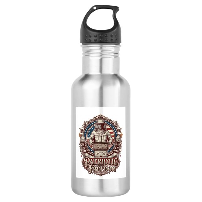 Patriotic Beekeeper Vector Graphic Tee 532 Ml Water Bottle (Front)