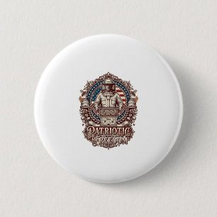Patriotic Beekeeper Vector Graphic Tee 6 Cm Round Badge