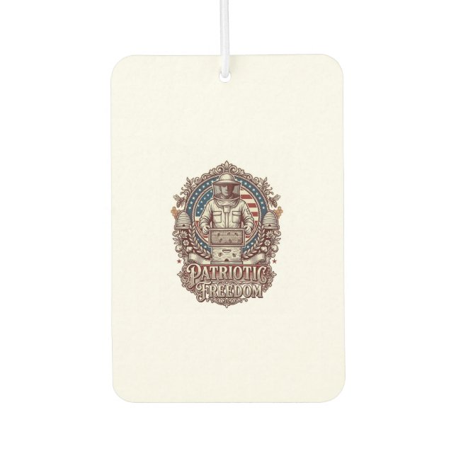 Patriotic Beekeeper Vector Graphic Tee Car Air Freshener (Front)