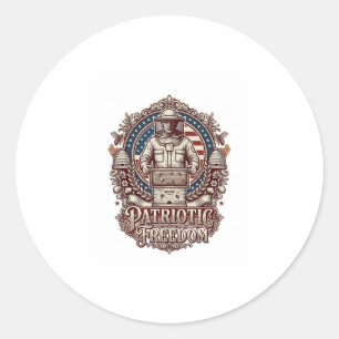Patriotic Beekeeper Vector Graphic Tee Classic Round Sticker