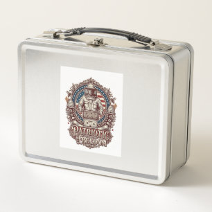 Patriotic Beekeeper Vector Graphic Tee Metal Lunch Box