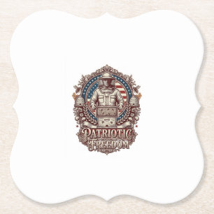 Patriotic Beekeeper Vector Graphic Tee Paper Coaster