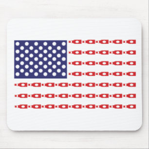 Patriotic Beer Bottle Flag Mouse Pad