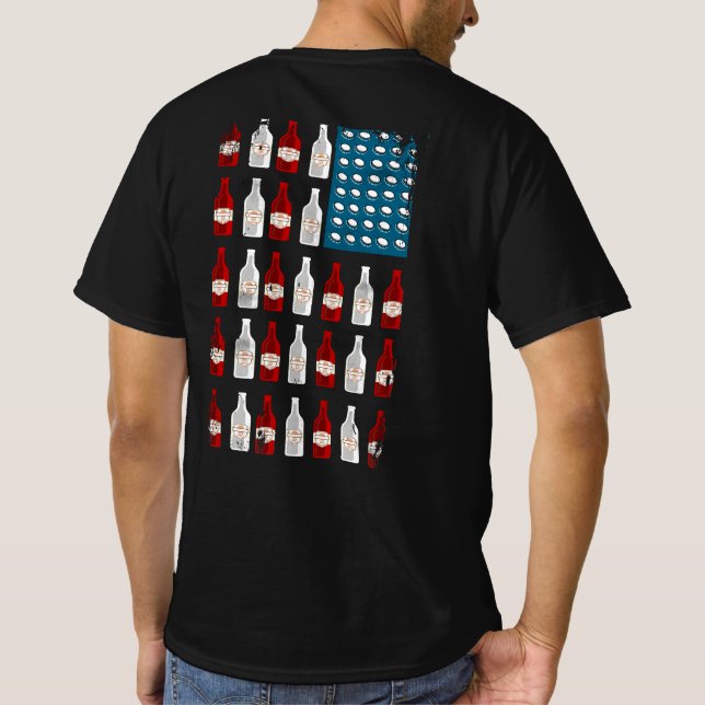Patriotic Beer Bottle USA American Flag T-Shirt (Back)