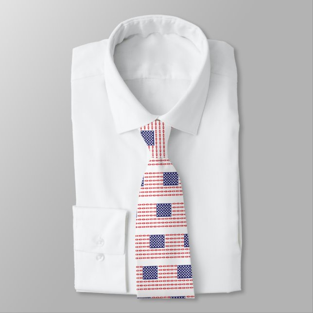 Patriotic Beer Bottles Tie (Tied)
