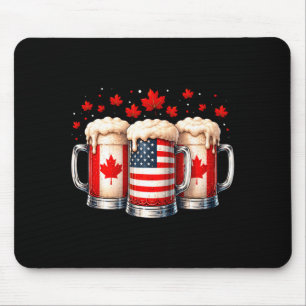 Patriotic beer canada usa flag maple leaf canadian mouse pad
