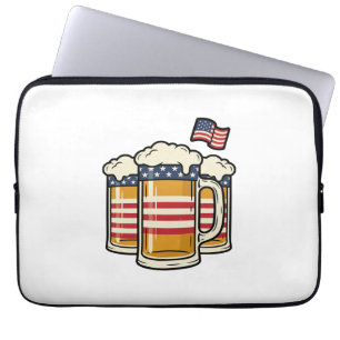Patriotic Beer Mug Vintage Vector Design_1 Laptop Sleeve