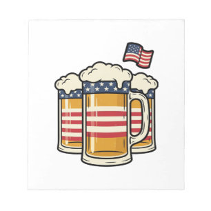 Patriotic Beer Mug Vintage Vector Design_1 Notepad